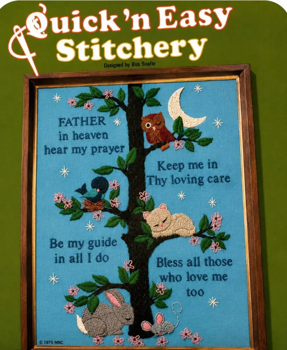Vintage 1975 Quick N Easy Stitchery #302 Child's Prayer Sealed Kit